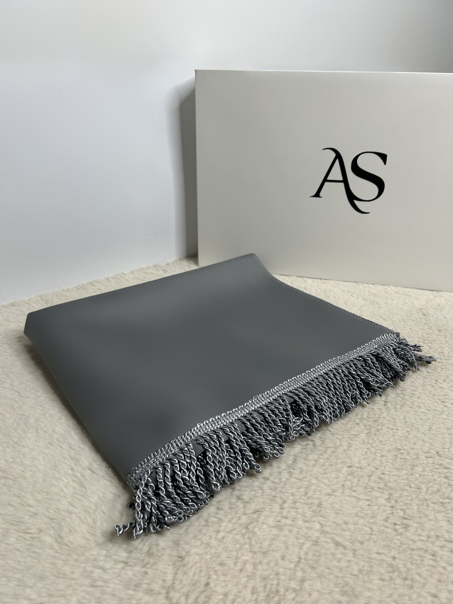 Tapis De Prière Velours Gris Foncé